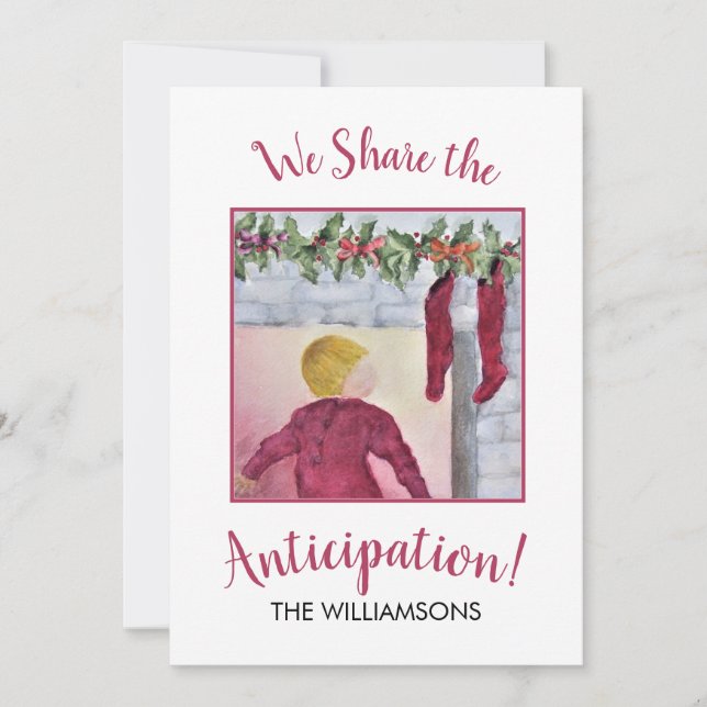 Förväntande jul julkort (Framsida)