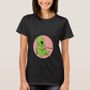Förväntande Mamma Fetus Embryo Baby Alien Pregnant T Shirt