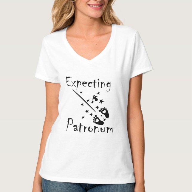 Förväntande Patronum Tee, Gravid Announcement Tee (Framsida)