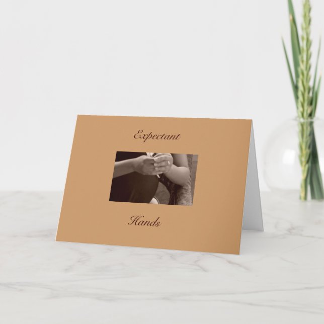 Förväntansfull händer kort (Framsida)