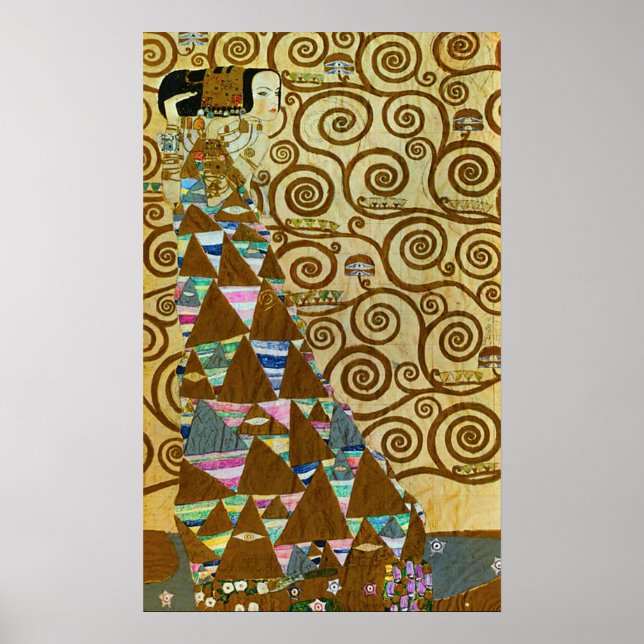 Förväntning av Gustav Klimt Poster (Framsidan)