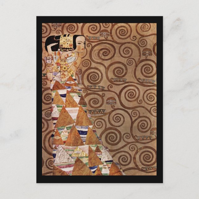 Förväntning på en vacker kvinna vykort (Framsida)