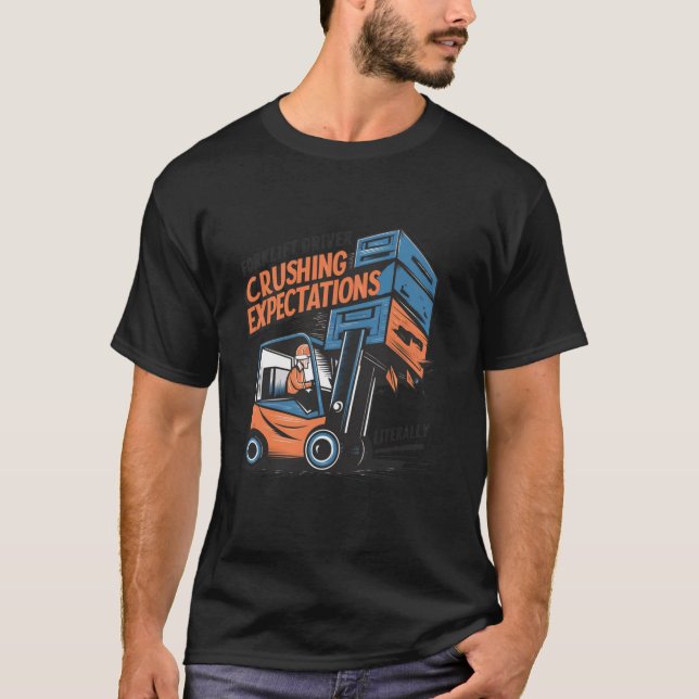 Förväntningar för brytning av gaffelfläns bokstavl t shirt (Framsida)