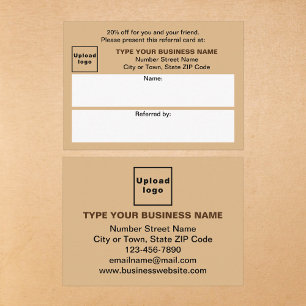 Förvara eller köp Business Light Brown ReferrCard Rabattkort