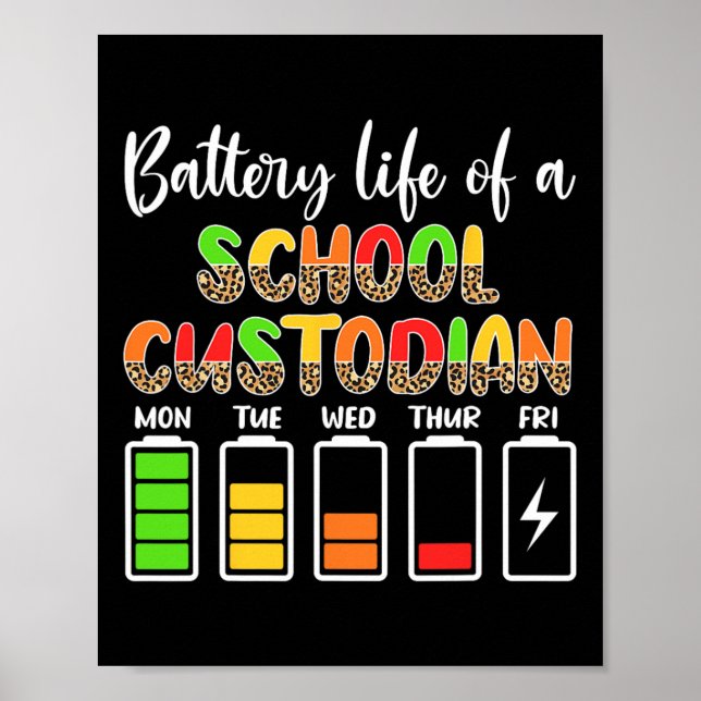 Förvaringsansvarig Battery Life School-arbetsledar Poster (Framsidan)