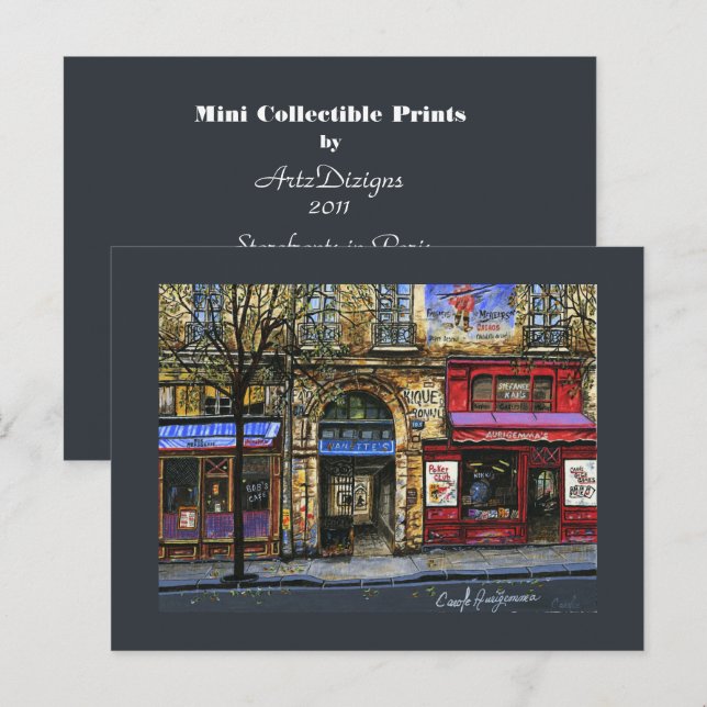 Förvaringsfack i Paris Mini Collecsible Prints Vykort (Fram/baksida)