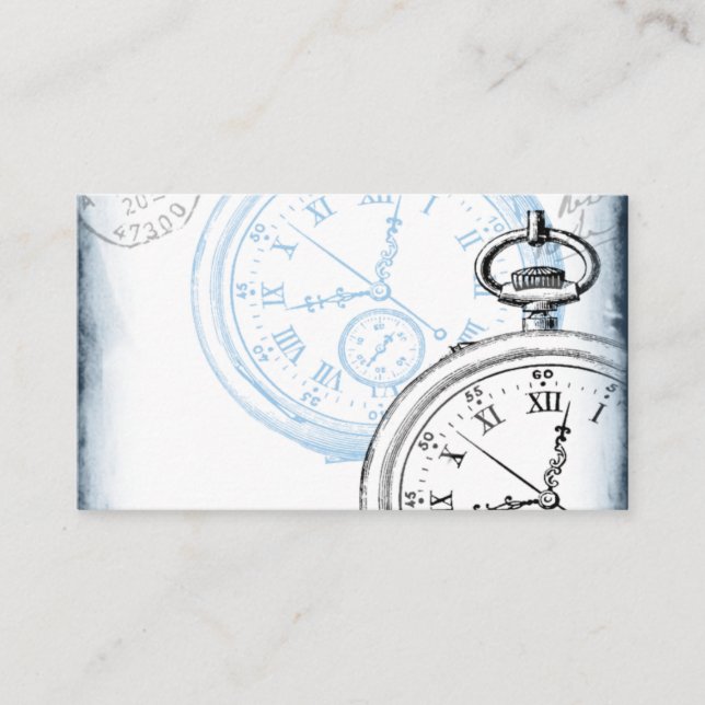 Förvaringstid för antika Pocket Watch-klocka Maski Visitkort (Framsida)