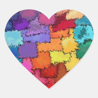 Förvätskad färgad hjärtklaffare hjärtformat klistermärke