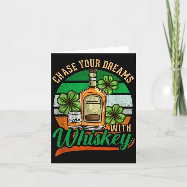 Förverkliga Drömmar Med Whiskey St. Patrick's Day  Kort (Framsida)
