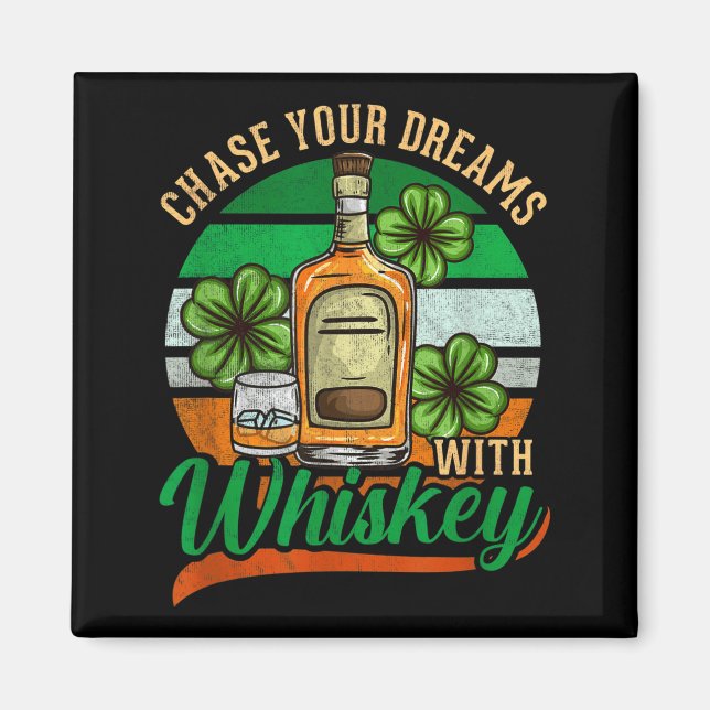 Förverkliga Drömmar Med Whiskey St. Patrick's Day  Magnet (Framsidan)