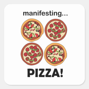 Förverkligande av Pepperoni Pizza Fyrkantigt Klistermärke