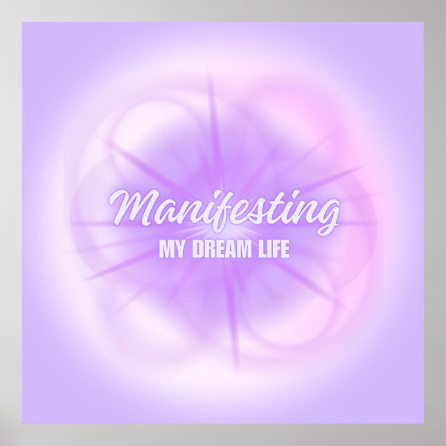 Förverkligar Min Dröm Liv Aura Gradient Estetik  Poster (Framsidan)