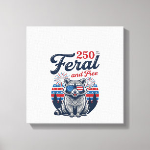 Förvildad 250 och fri tvättbjörn patriotisk vektor canvastryck