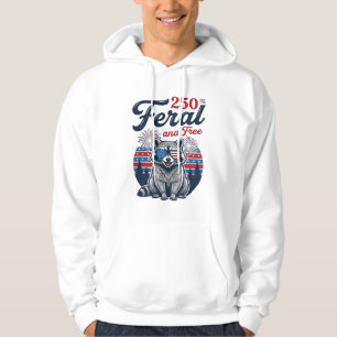 Förvildad 250 och fri tvättbjörn patriotisk vektor hoodie