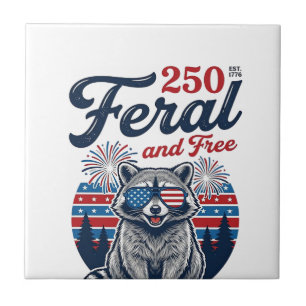 Förvildad 250 och fri tvättbjörn patriotisk vektor kakelplatta