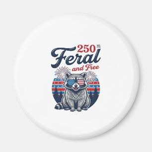 Förvildad 250 och fri tvättbjörn patriotisk vektor magnet