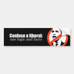 Förvirra en liberal Bildtext på stötfångare Bildekal