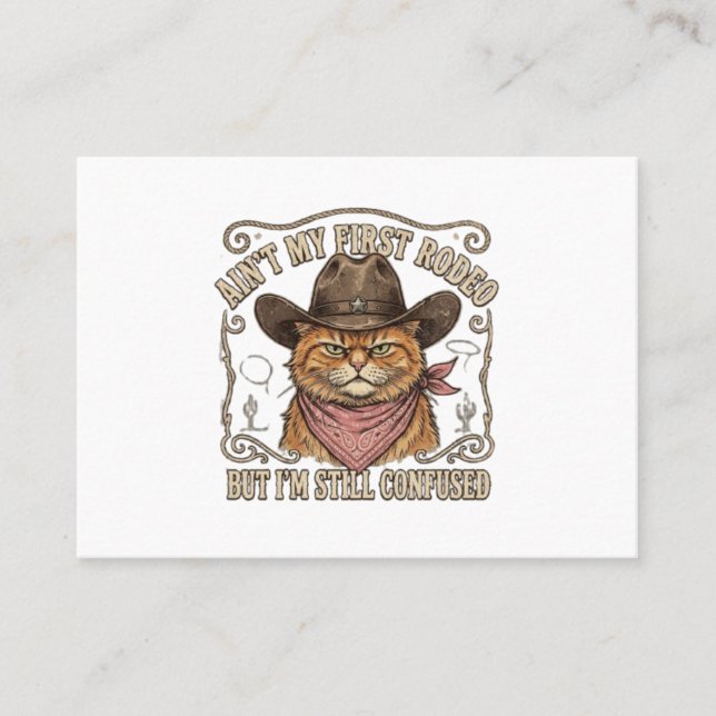 Förvirrad Cowboy Kattridning (Framsida)