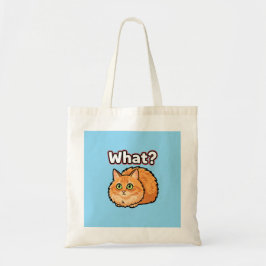 Förvirrad Fluffig Orange Katt "Vad?" Meme påse Tygkasse