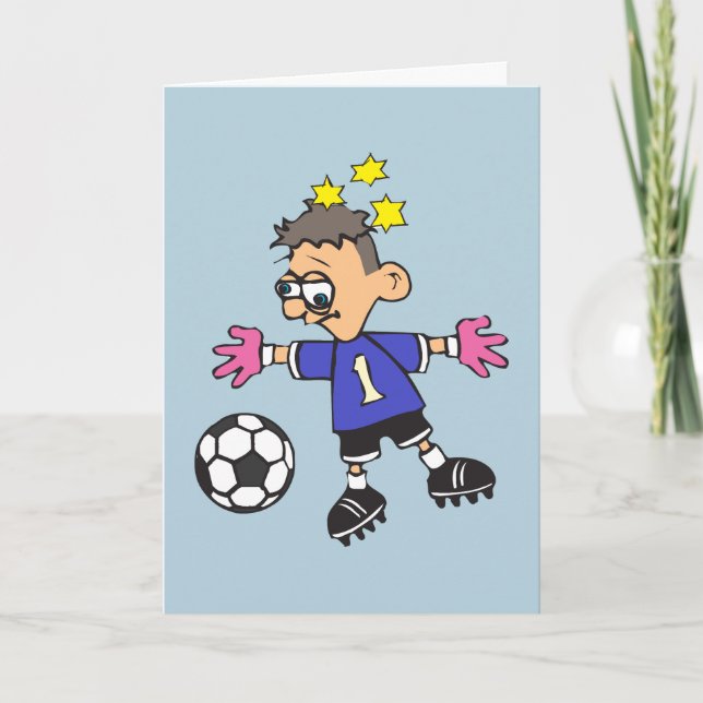 Förvirrad fotbollsmålvakt kort (Framsida)