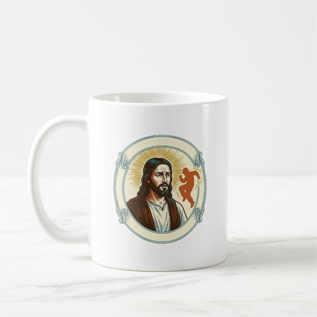Förvirrad Jesus Viral Dans Trend Silhuett Video Kaffemugg (Vänster)