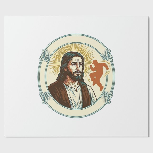 Förvirrad Jesus Viral Dans Trend Silhuett Video Presentpapper (Platt)