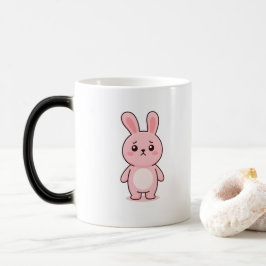 Förvirrad Kanin Minimal Kawaii Stil Magisk Mugg