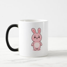 Förvirrad Kanin Minimal Kawaii Stil Magisk Mugg