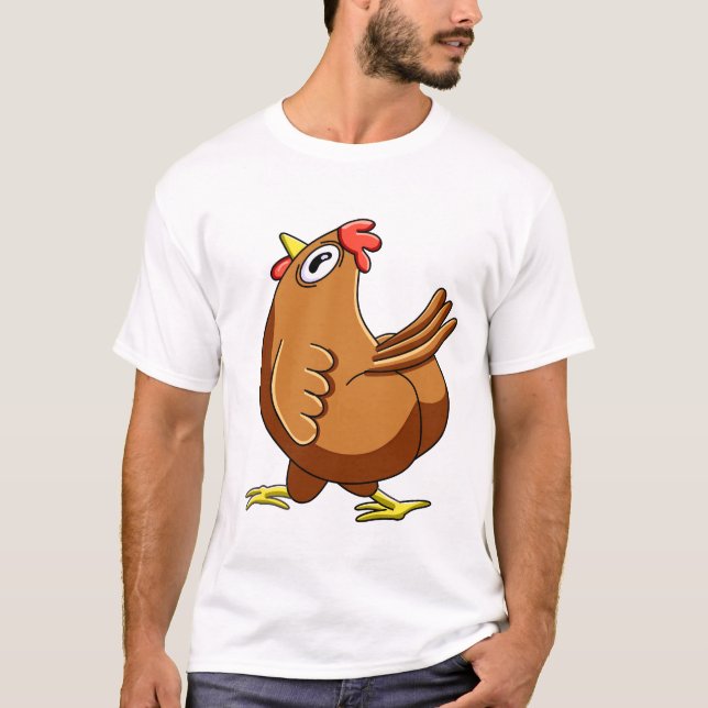 Förvirrad Kyckling Meme T Shirt (Framsida)