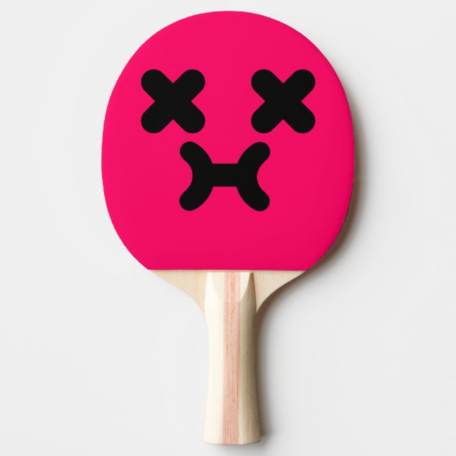 Förvirrad Mullig Ansikte Rosa Pingisracket (Framsidan)