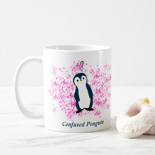 Förvirrad pingvinmugg kaffemugg (Med munk)