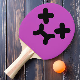 Förvirrad Sårad Ansikte Lila Ping Pong Paddle Pingisracket