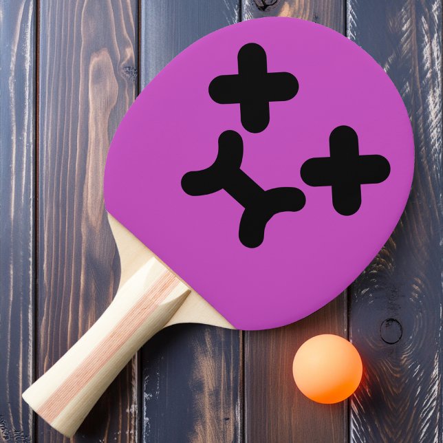 Förvirrad Sårad Ansikte Lila Ping Pong Paddle Pingisracket (Skapare uppladdad)