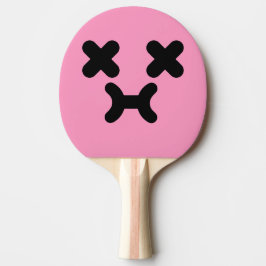 Förvirrad Sårad Ansikte Ljus Rosa Pingisracket
