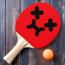 Förvirrad Sårad Ansikte Rött Ping Pong-paddel