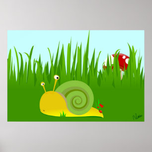 Förvirrad snigelaffisch poster