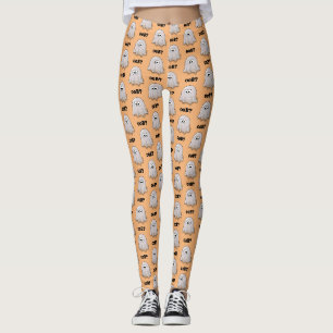 Förvirrad spök säger "Oob?" Rolig Halloween-teckna Leggings