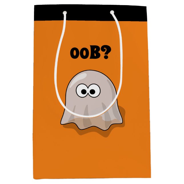Förvirrad spöke säger "Oob?" Rolig Halloween-teckn (Framsidan)