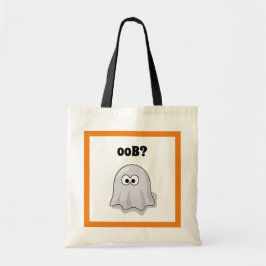 Förvirrad spöke säger "Oob?" Rolig Halloween-teckn Tygkasse