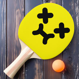 Förvirrad sur face gul ping pong paddel pingisracket