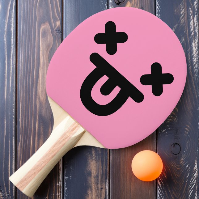 Förvirrad Tunga Ut Ansikte Ljust Rosa Pingisracket (Skapare uppladdad)