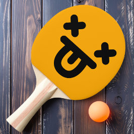 Förvirrad Tunga Ut Ansikte Orange Pingisracket