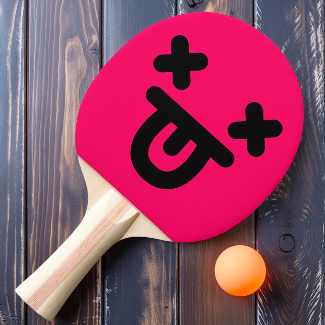 Förvirrad Tunga Ut Ansikte Rosa Pingisracket (Skapare uppladdad)