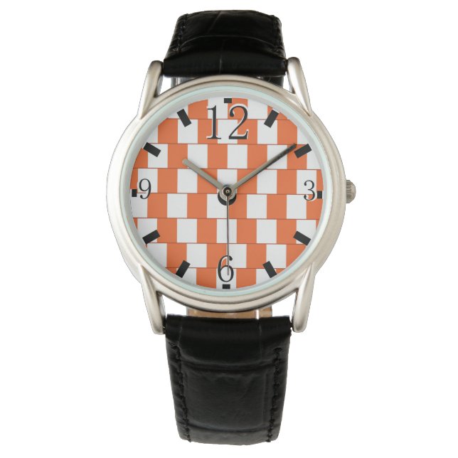 Förvirrande linjer Orange Armbandsur (Framsida)
