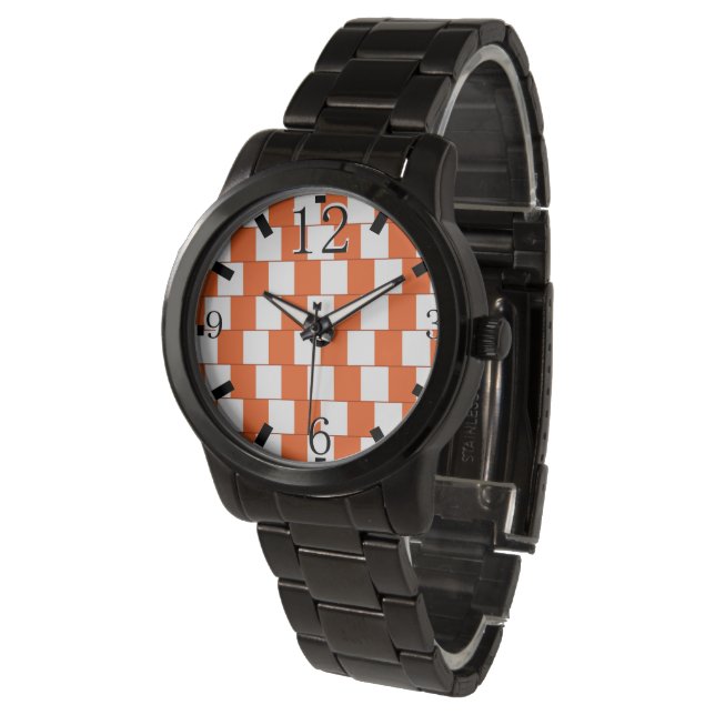 Förvirrande linjer Orange Armbandsur (Vinklad)