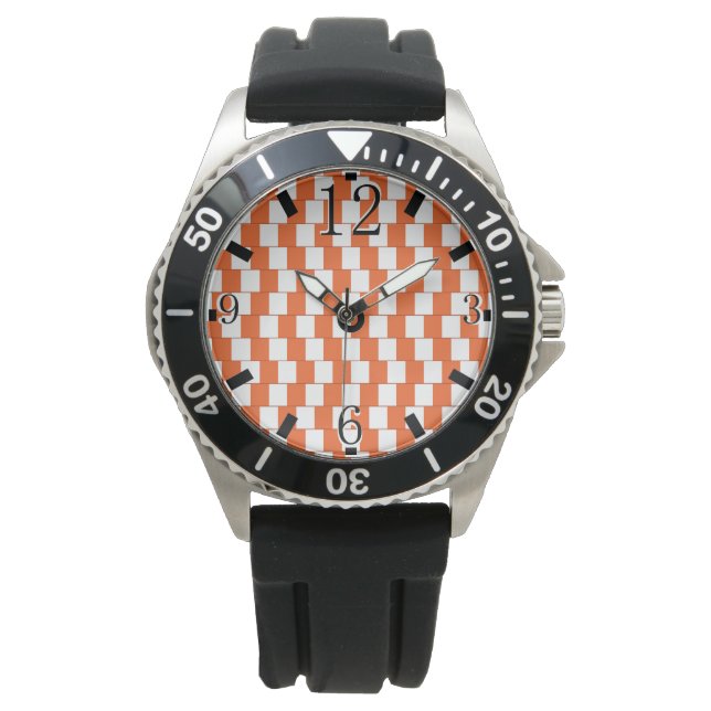 Förvirrande linjer Orange Armbandsur (Framsida)