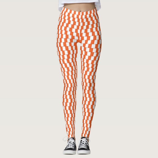 Förvirrande linjer Orange Leggings (Framsida)
