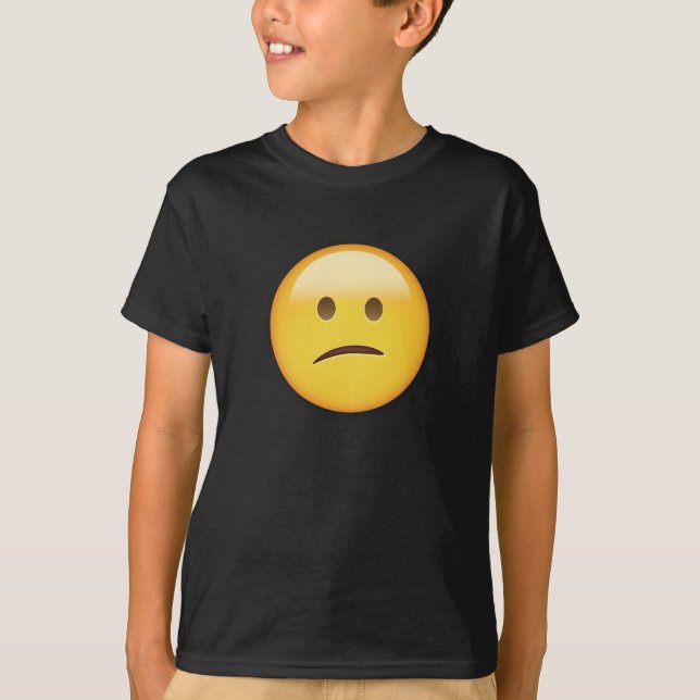 Förvirrat ansikte Emoji T Shirt (Framsida)