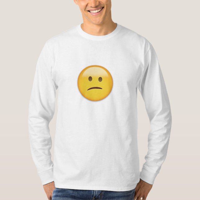 Förvirrat ansikte Emoji Tee Shirt (Framsida)