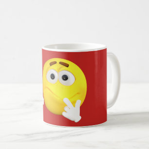 Förvirrat ansikte för Emoji Emoticontecknad Kaffemugg